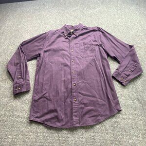 C.E. Schmidt Workwear Shirt Mens M Purple Cotton Button-Down Long Sleeves Pocket